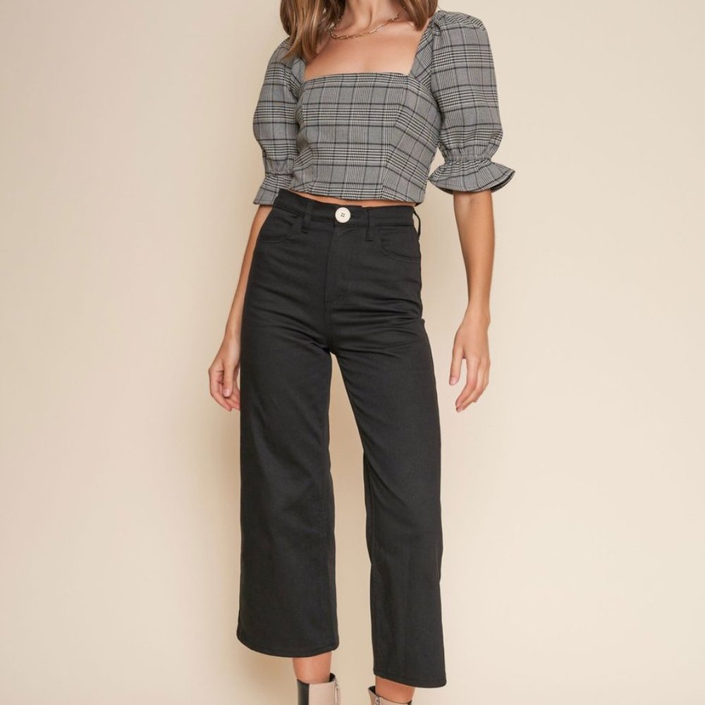 High Waist Wide Leg Pant Black Flora Whimsy and Row XS